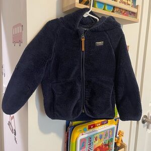 Navy Fleece Hooded Jacket